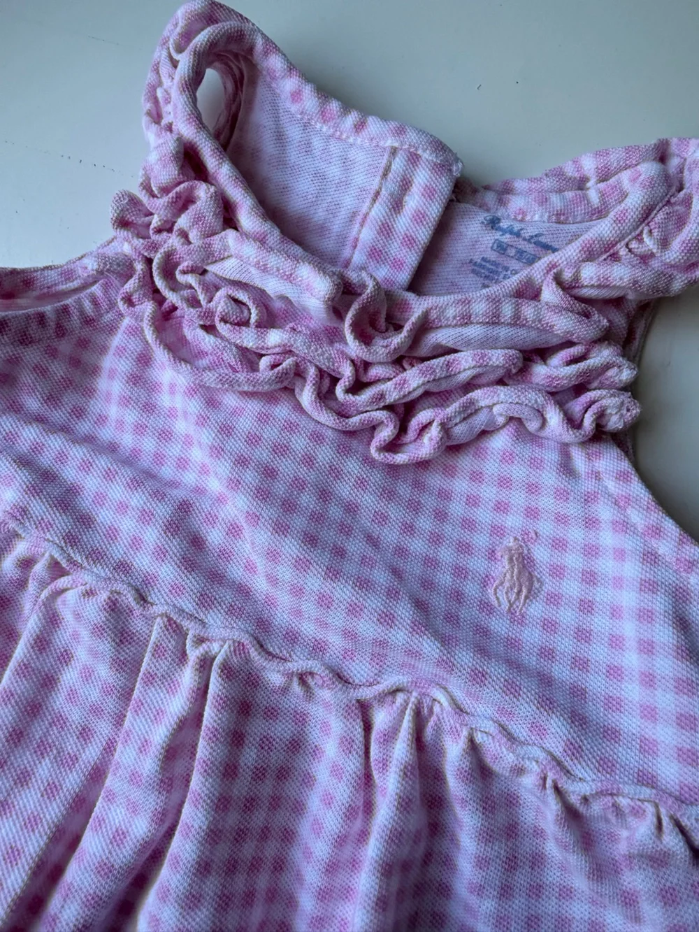Pink Gingham Ralph Lauren baby girl bubble 9m